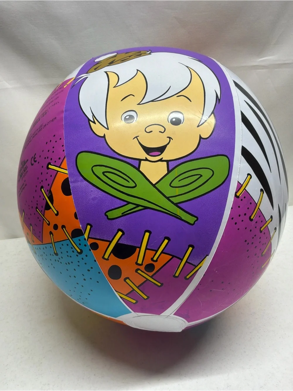 The Flintstones Beach Ball 1986 Vintage Hanna-Barbera The Wet Set By Intex Used